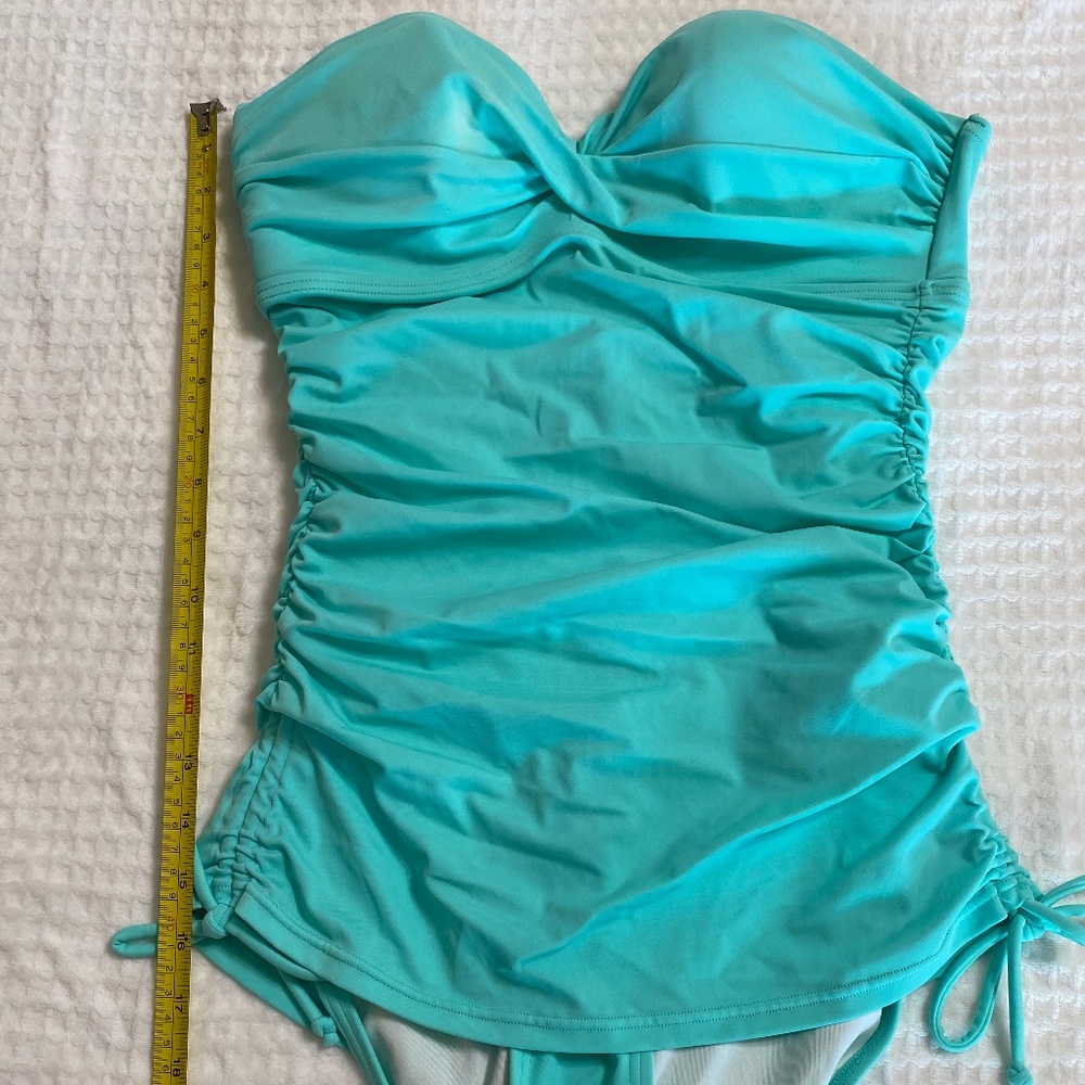 Victoria Secret Teal Ruched Side Twisted Top Swimdrss 36D